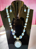 Water color beaded necklace moti with earrings 4i-102