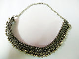 ghunghru style choker necklace in silver 7m-64