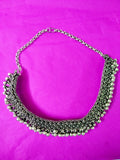 ghunghru style choker necklace in silver 7m-64
