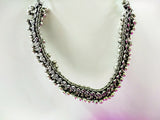 ghunghru style choker necklace in silver 7m-64