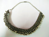 ghunghru style choker necklace in silver 7m-64