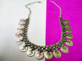 Elegant om written silver designer choker necklace 1c-149