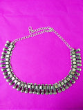 Full length silver choker style necklace 1c-142
