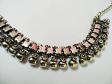 Full length silver choker style necklace 1c-142