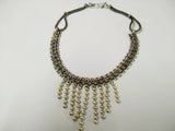 Center moti bar stylish choker silver necklace 1c-151