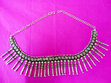 New designer german silver choker necklace with hanging silver bars 1c-150