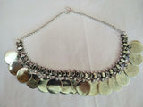 German silver necklace with round coin style choker 1c-143